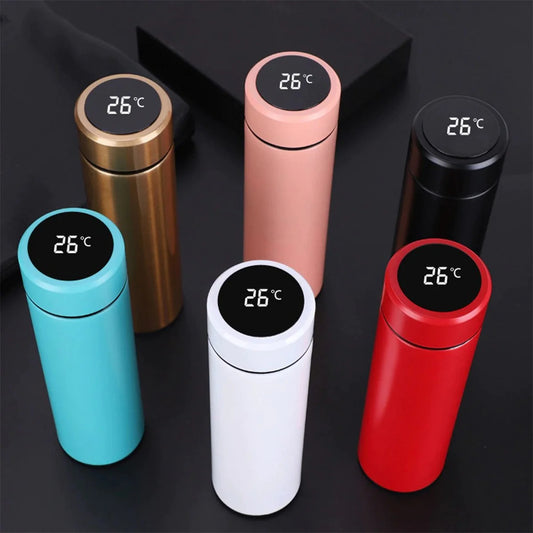 Temperature Water Bottle, LED Temperature Display, Hot Cold Vacuum Flasks, stainless Steel Thermos, LED 500ML Smart Thermos